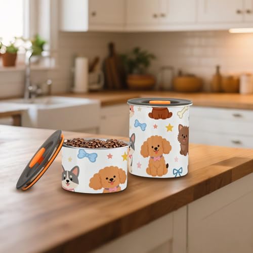 Contenedor para café acero inoxidable con diseño perro marrón miniatura 7
