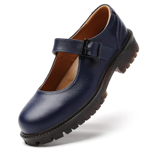 Image of XMM Mary Jane Shoes Women Flat Mary Janes for Womens Comfort Dressy Casual School Cute Non-Slip Work Shoes