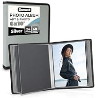 Dunwell Kunst-Portfolio-Ordner für Fotos der Größe 20,3 x 25,4 cm, weiches Einband, 24 gebundene Seiten, zeigt 48 Fotos oder Kunstwerke, Präsentationsbuch mit 8 x 10 Blatt Schutzhüllen, Archivqualität