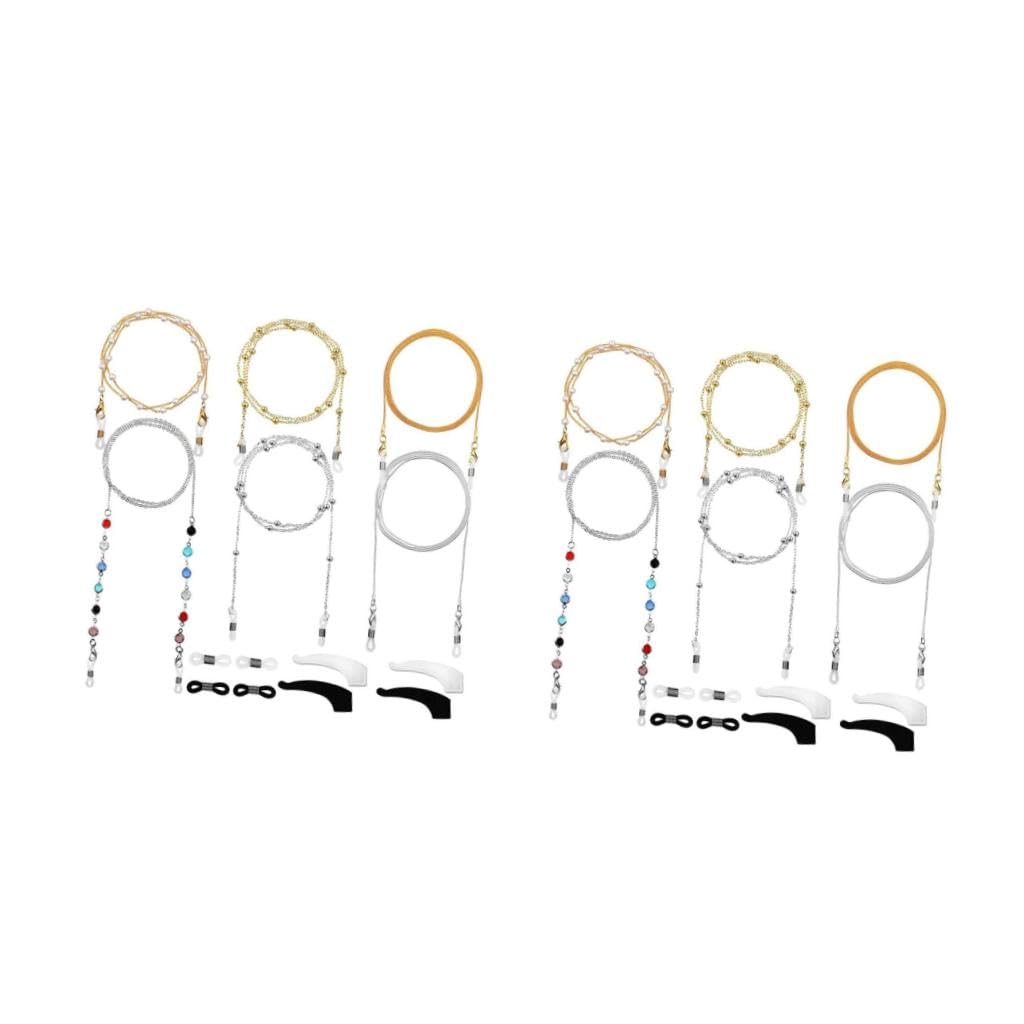 2juegos Cadenas De Perlas Para Gafas Ropas Antipérdida Ajustables Soportes Resistentes Para Anteojos y Gafas De Sol Accesorios Prácticos y Elegantes