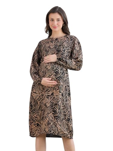 Image of MomToBe Women's Rayon Maternity Dresses | Pregnancy Feeding Nursing Dress with 14 inch Zip on Both Sides