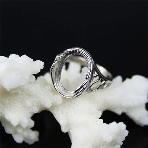 Sterling Silver 925 Ring Blank Base, 10x14 mm Rhodium Plated Bezel Setting Blanks DIY Jewelry G200.7 (9)4