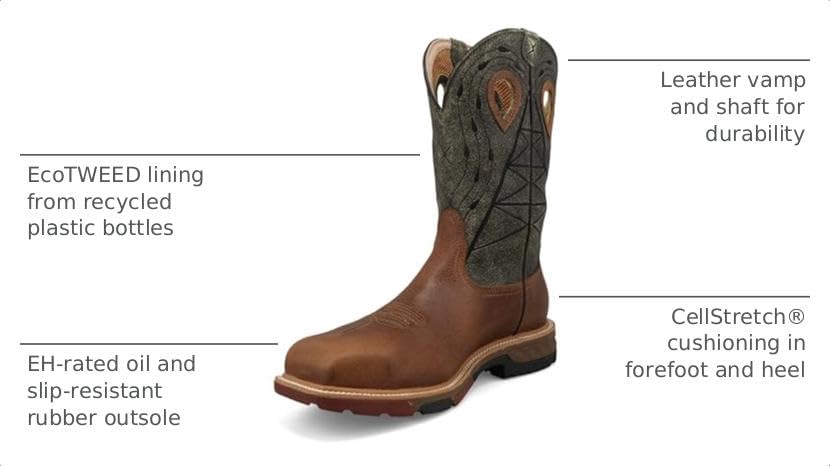 Image of Twisted X Men's12 Pull On Nano Composite Toe Waterproof Western Work Boot