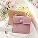 Bonuci Microfiber Jewelry Pouch 8x8cm, Jewelry Packaging Bag Luxury Small Gift Bags Package Snap Button with Divider Microfiber Bag for Bracelet Necklace Packaging(Pink, Beige, Khaki, Brown,40 Pcs)