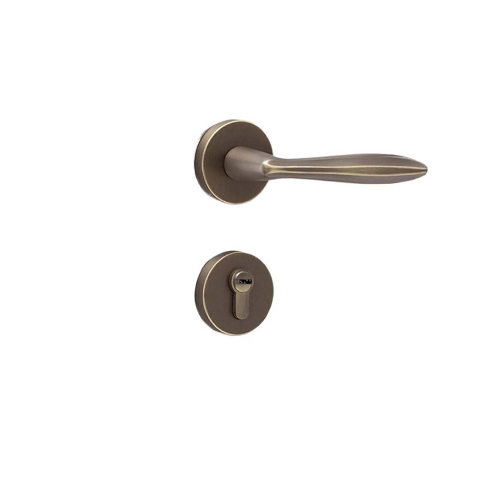 Kfvmvtdw One Color Minimalist Pure Copper Split Door Lock For Bedroom Silent, Magnetic