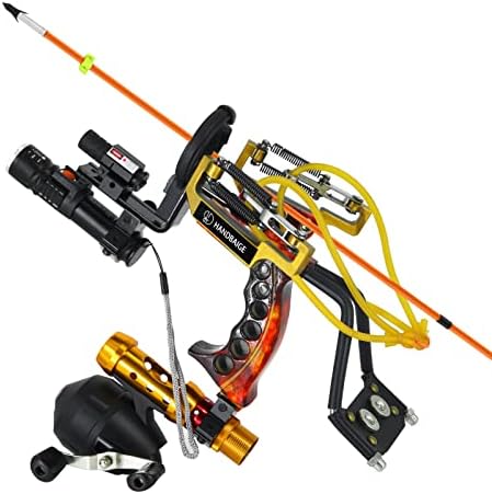 HBG Fishing Slingshot Kit Archery Slingbow Hunting Fish Folding Professional Adjustable Shooting with 6Pcs Fishing Arrows
