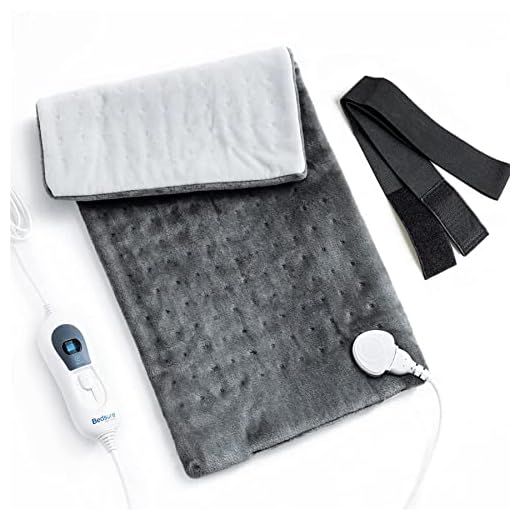 Bedsure Manta Electrica Lumbar Pequeña - Almohadilla Térmica Espalda de 3 Calentamiento Niveles, Esterilla Calor con Función de Apagado Automático, Gris, 30x60cm