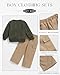 Renotemy Boys Clothes Size 5 6 Fall Winter Toddler Outfits Boy Sweatsuit 2PC Warm Green Knit Pullover Sweatshirts Camel Cargo Pants Set Fashion Sweater Clothes Kids Clothing for Boy 5T 6T