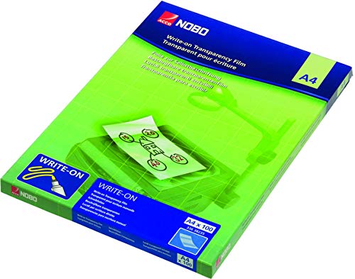 nobo® OH-Schreibfolie, Polyester, A4, 0,12 mm, farblos (100 Stück), Sie erhalten 1 Packung á 100 Stück