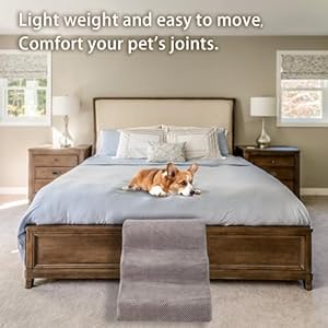 3-Steps-Dog-Stairs-for-Small-Dogs-157-inch-High-Pet-Stairs-30D-Foam-Dog-Dtairs-Steps-Curved-Steps-and-Small-Step-Angle-Protect-Your-Pets-Joints-Dog-Stairs-to-Bedwith-Non-Slip-Bottom-Grey - Cucciolini Doodles   3-Steps-Dog-Stairs-for-Small-Dogs-157-inch-High-Pet-Stairs-30D-Foam-Dog-Dtairs-Steps-Curved-Steps-and-Small-Step-Angle-Protect-Your-Pets-Joints-Dog-Stairs-to-Bedwith-Non-Slip-Bottom-Grey