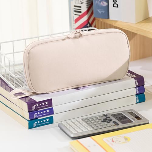 Image of Rolin Roly Multi-function Pencil Case Pencil Box Large Capacity Pen Case Holder for Women Pen Bag Organizer with Zipper (brown)
