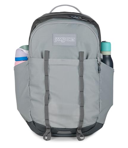 Image of JanSport 34L All Around Pack - 15 inch Laptop Sleeve, Grounded Grey | Versatile Rucksack w /Hydration Sleeve, Reflective Accents & Safety Whistle
