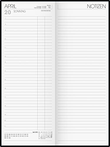 BRUNNEN Daily calendar model 786 2024, 2 pages = 1 day, sheet size 11 x 29.7 cm, blue - Image 2