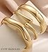 Chunky Gold Bangle Bracelets for Women, 14k Gold Plated Dainty Cuff Stackable Bangles Set, Trendy Bracelet Stack Fashion Jewelry Gifts (03-GOLD)