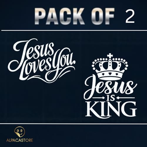 Pegatinas Jesus is King de 15 cm vinilos religiosos coche pack de 2 7