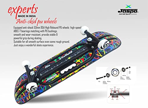 Image of Jaspo Hurricane Ollie Fibre Skateboard - 31 inch x 8 inch Deck, Unique Art Design, Perfect for Beginners & Trick Learning (Nexus)