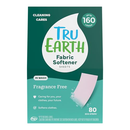 Image of Tru Earth Fabric Softener Sheets for Washing Machine | Alternative to Fabric Softener Liquid and Pods | 80 Sheets | Fragrance-Free