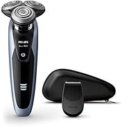 Philips Shaver Series 9000 Wet and Dry Electric Shaver with V-Track Blade System Pro and SmartClick Precision Trimmer, Black/Ceres, S9211/12