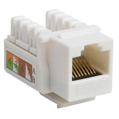 Abergetty Cat 5E Keystone Jack - White 110 Punch Type