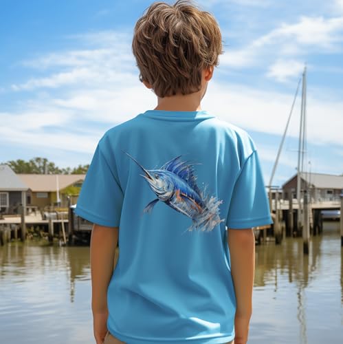 Image of Palmyth Boys Fishing Shirt Short Sleeve UPF 50+ Youth Performance T-Shirt
