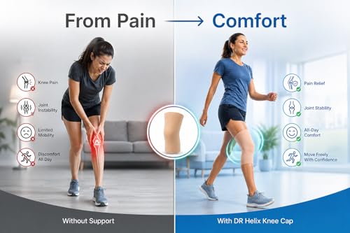 Image of Unisex Skin Knee Cap, Adjustable Support for Knee Pain Relief & Injury Prevention - Breathable, Comfortable & Durable - Ideal for Sports, Recovery & Daily Use - (Size - M)