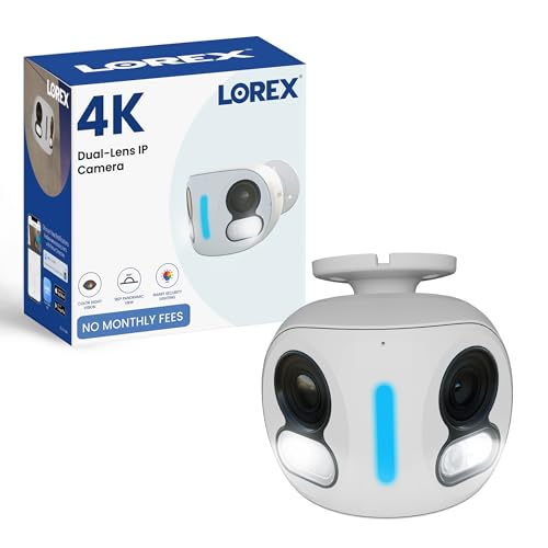 Image of Lorex Classic 4K Dual-Lens PoE Camera (Version) | IP Add-On Camera (No Cables) | 180 Panoramic View | 2-Way Talk | AI Detections | Auto-Tracking | Color Night Vision | IP67 | Requires NVR