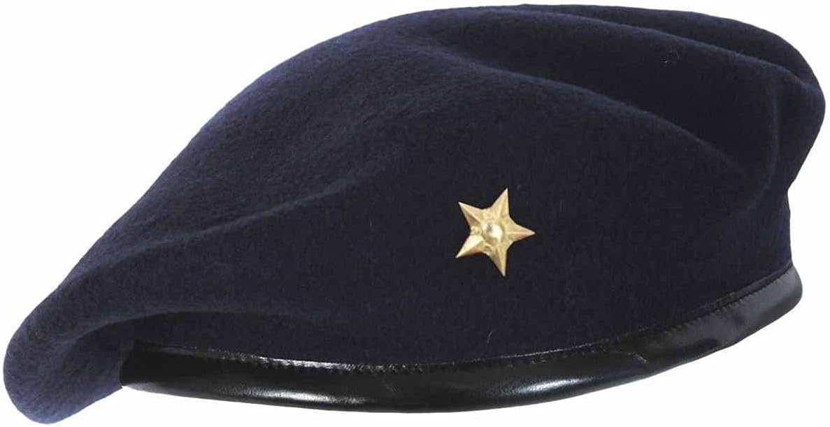 Wan-Sukh Army Style Cap, Rajputana Cap, Men Wool Beret Star Size 7-8 Regular Size (Pack of 1)