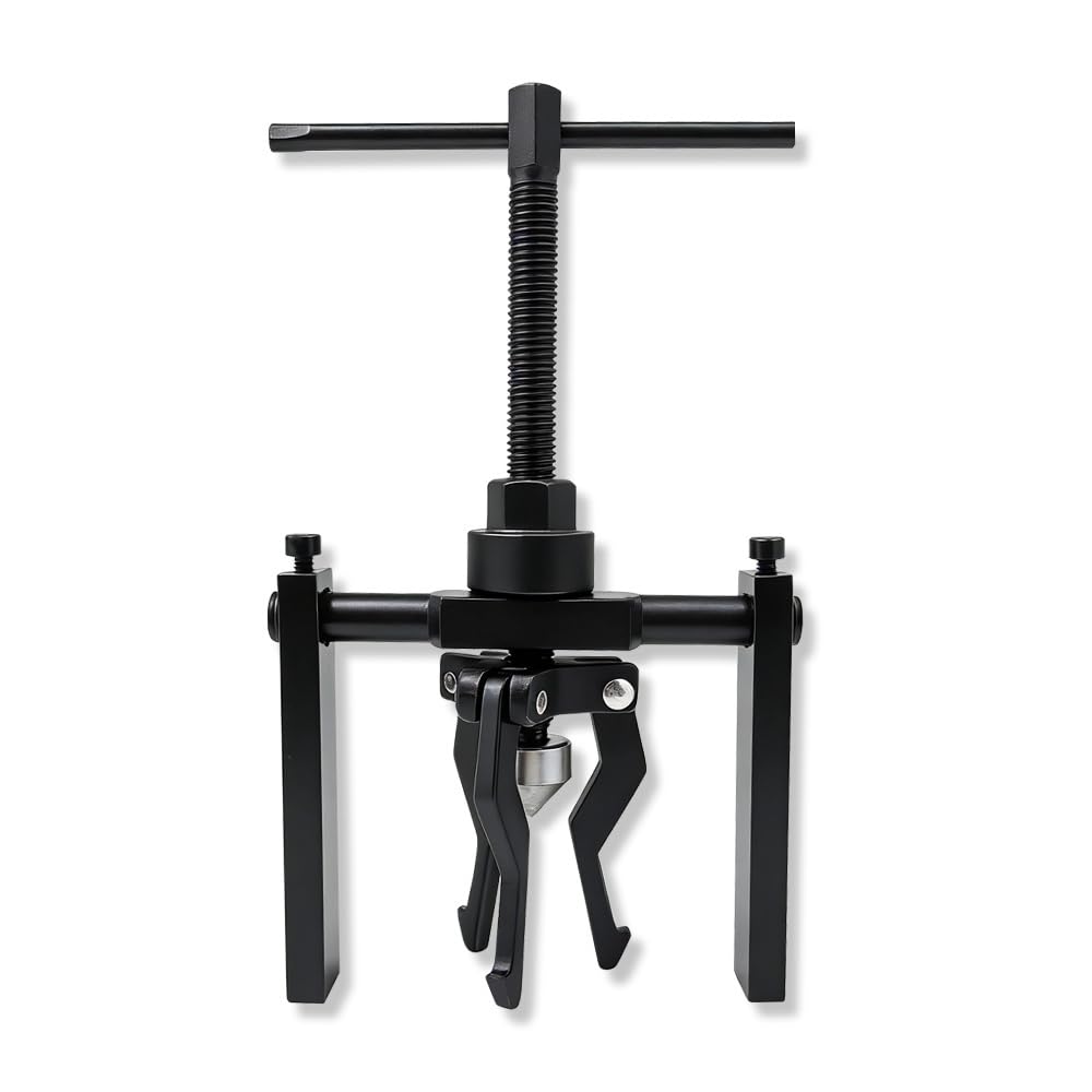 Extractor Rodamientos Interiores de 3 Mandíbulas Cojinetes Interiores Acero Carbono para Rueda de Motocicleta Coche SUV Negro