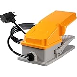 Rilfyzop Industrial Foot Pedal Switch AC 250V,15A,NO/NC Dual Mode,Dustproof and Waterproof Design,1.5m,Available in Plastic, Iron, or Aluminum Housing, Industrial Protection，LT4