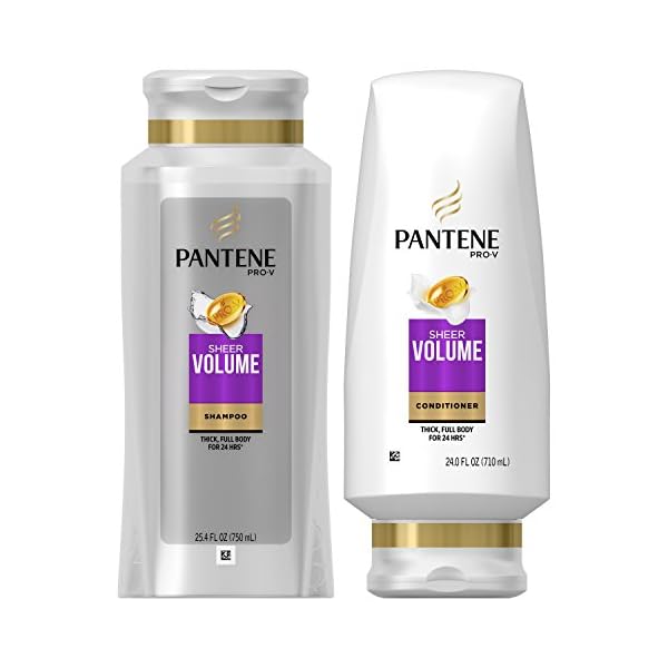 Pantene-Volumizing-Shampoo-and-Sulfate-Free-Conditioner-for-Fine-Hair-Sheer-Volume-254-Fl-Oz-Pack-of-2 Pantene Sheer Volume Shampoo and Conditioner, 25.4 Fl Oz (Pack of 2)