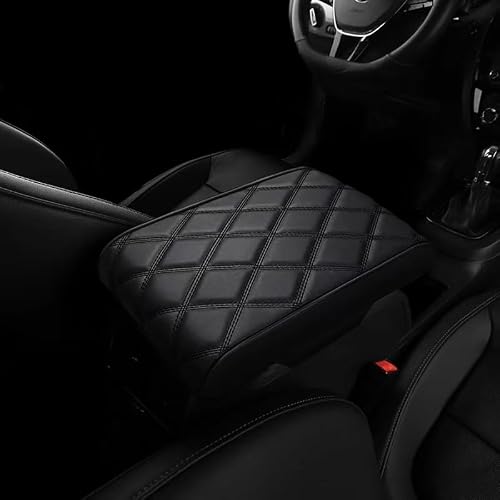ONEMAJI Car Armrest Cushion for Seat Leon Mk3 Mk2 5f Lbiza Cupra, Waterproof Car Armrest Center Console Cover Protector Pad for Arm Support Car Interior Accessories,Black