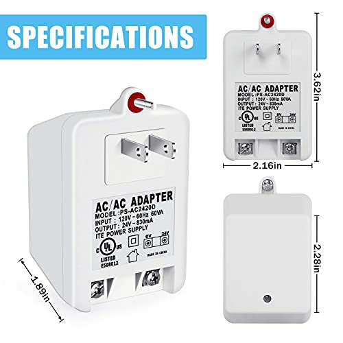 24V 830Ma Thermostat And Doorbell Transformer, Wall Transformer With Ptc Fuse Compatible With Nest, Honeywell, Ecobee And Sensi Thermostat, Nest Hello And All Of Doorbells #TOP4