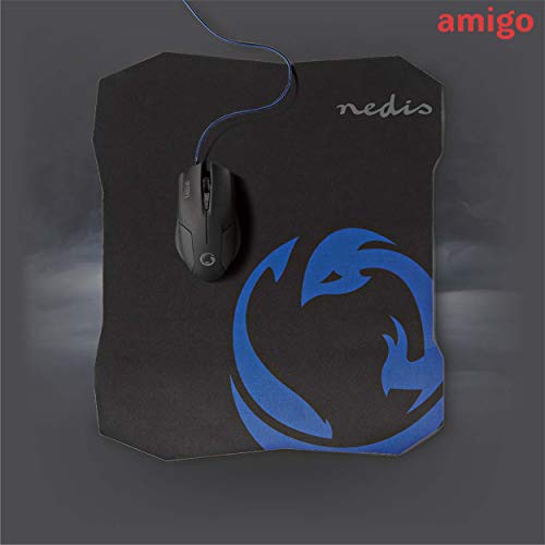 Image of Amigo Nedis USB Wired Gaming Mouse and Durable Mouse Pad Set with 6 Programmable Buttons 1600 DPI (Black)