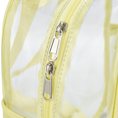 Image of Busiuw Clear Backpack for Stadium Events 12x12x6 with Front Pocket for Concert Sport Fashion Women Backpack Events Work Travel (Yolk Yellow)