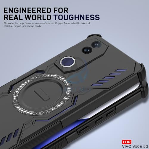 Image of AESTMO Back Case Cover for Vivo V50 / V50E / T4R / iQOO Z10R 5G | Magnetic Case with Built-in Metal Ring | Compatible with MagSafe Accessories | Shockproof Hybrid (PC + TPU, Black)