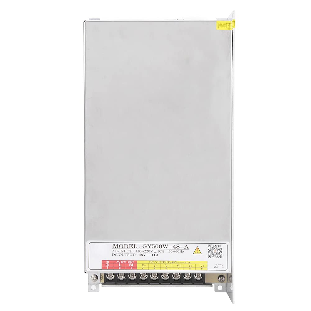Fuente de Alimentación Conmutada, Carcasa de Aluminio Galvanizado 500W 48V 11A Fuente de Alimentación, para Máquinas de Grabado Tiras LED Iluminación Letreros Publicitarios y Uso de