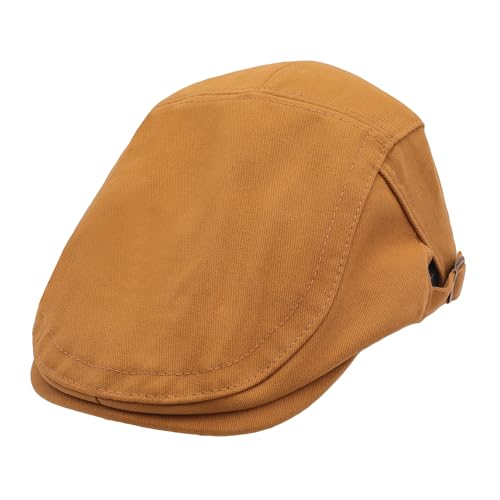 Image of ZLYC Men Cotton Flat Cap Summer Scally Ivy Gatsby Newsboy Beret Driver Cabbie Hunting Hat