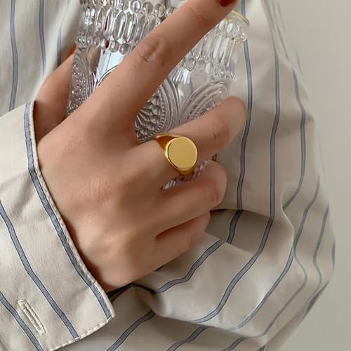 Stainless Steel Round Shape Classical Simple Plain Wedding Engagement Statement Pinky Band Signet Rings for Men Women Size 4-154