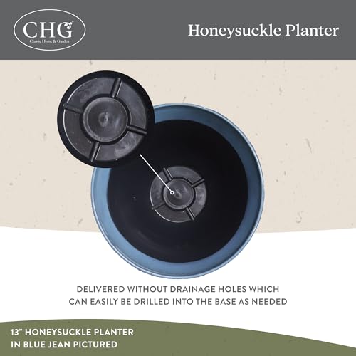 Classic Home and Garden Honeysuckle Resin Planters - Lightweight Indoor & Outdoor Plant Pots - UV-Resistant Plastic Flower Pots - Pot Planters for Flowers & Herbs (15" Distressed Copper) - Image 5