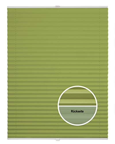 ondeco Plissee Thermo ohne Bohren mit Klemmträger,Sonnenschutz für Fenster innen, lichtschutz und Blickdicht, Faltrollo Sichtschutz für Tür, Jalousie Rollo leicht verdunkelnd Hellgrün 40x130 cm