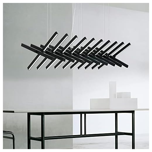 Modern LED Ceiling Chandelier Lighting Parlor Novelty Art Kitchen Island Lamps Office Fixtures Nordic Dining Room Black Hanging Lights (Length 57.1(in) (30 Lights))