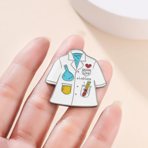 Image of Science and Medical Microscope Brooch,Colorful Enamel Lab Pin Jewelry for Scientists Laboratory Enthusiasts Badge Gifts