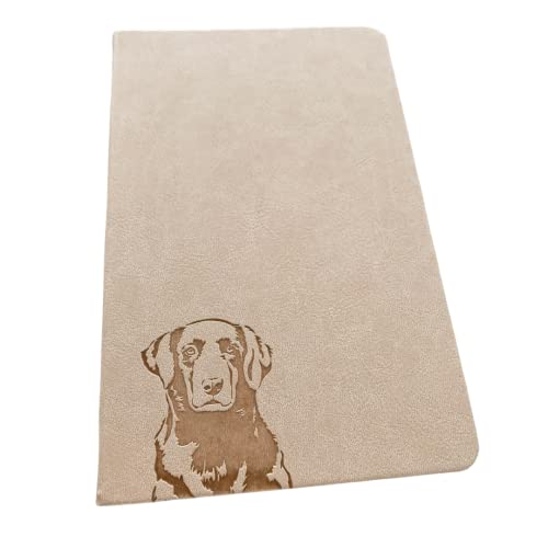 Notebook A5 Labrador beige en cuir PU avec papier ligné 100 gsm et marque-page