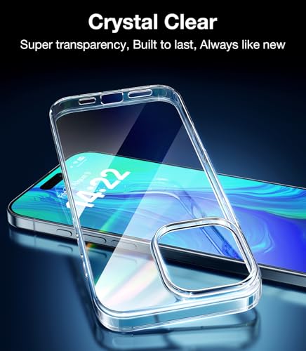 TORRAS Crystal Clear for iPhone 16 Pro Case, Ultra-Thin, Non-Yellowing, Military Protection, Slim Fit Silicone TPU Cover for iPhone 16 Pro Phone Case, Soft, Clear, 6.3 inch