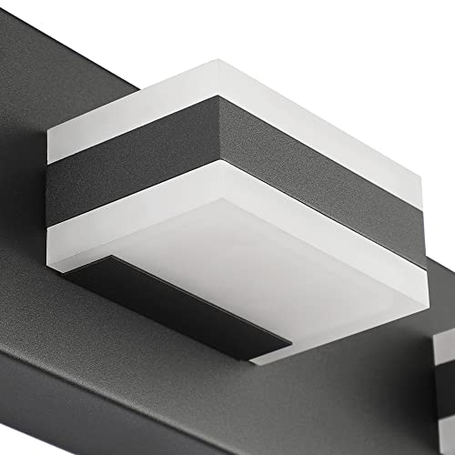 Image of SOLFART Black Bathroom Vanity Light Fixtures Over Mirror LED Dimmable 3 Lights Bath Lighting Restroom Light Modern Vanity Lights for Bathroom Bath Lights ETL Listed