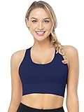 OUDOTA Sport BH Starker Halt Große Brüste Sport Oberteil Elastizität Yoga BH Frauen mit Polstern Sport Bra Yoga Top für Yoga Fitness Sport Bustier Damen Rücken Bügelloser BH Ohne Bügel Blau XL