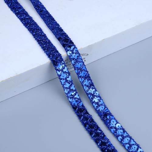 image for SEWDIYTR Sequin Lace Trim Gimp Braid Lace Ribbon Glitter Sequin Trim f