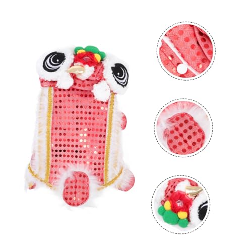 Disfraz de León para Perro Talla M Rojo Sandía miniatura 7
