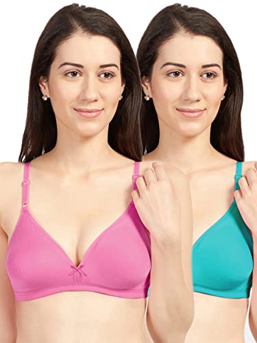 Image of SONARI Omania Womens Non-Padded Cotton Polyester Bras - Solid, Non-Wired, Medium Coverage, Hand Washable (Pack of 2)