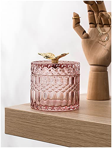 Pot à fleurs en verre vert FUJUN, boîte rangement bijoux papillon